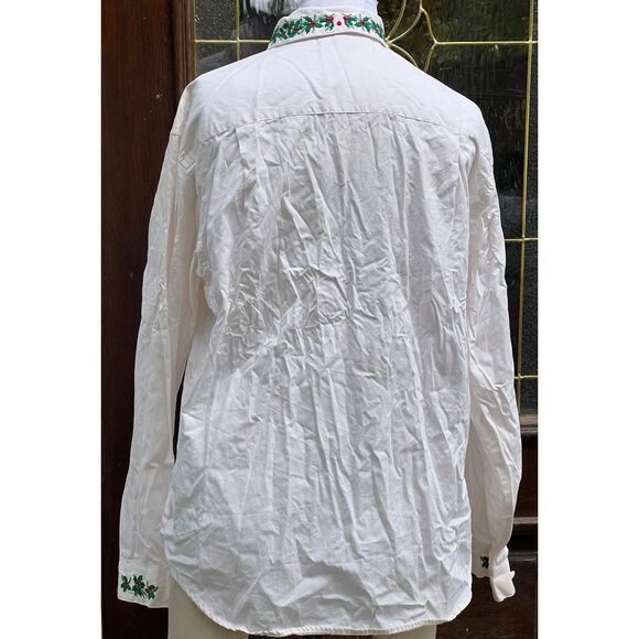 Vintage Bechamel Christmas Blouse Size 12 Collared 100% Cotton - Picture 3 of 8